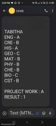 exam results